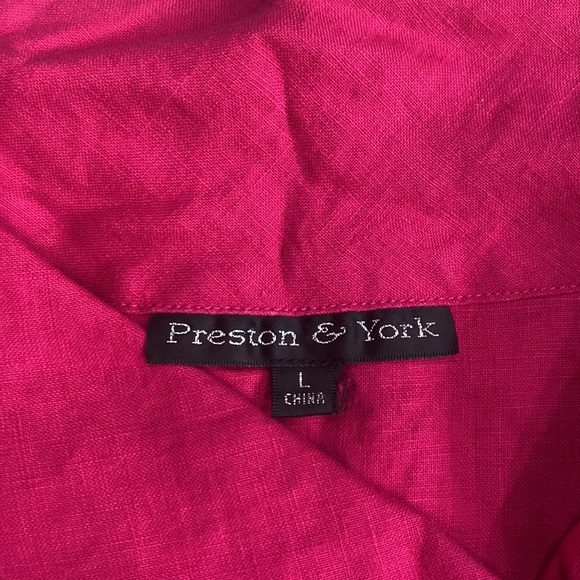 Preston & York sleeveless tunic length cow neck 100% linen top size large - Picture 2 of 8